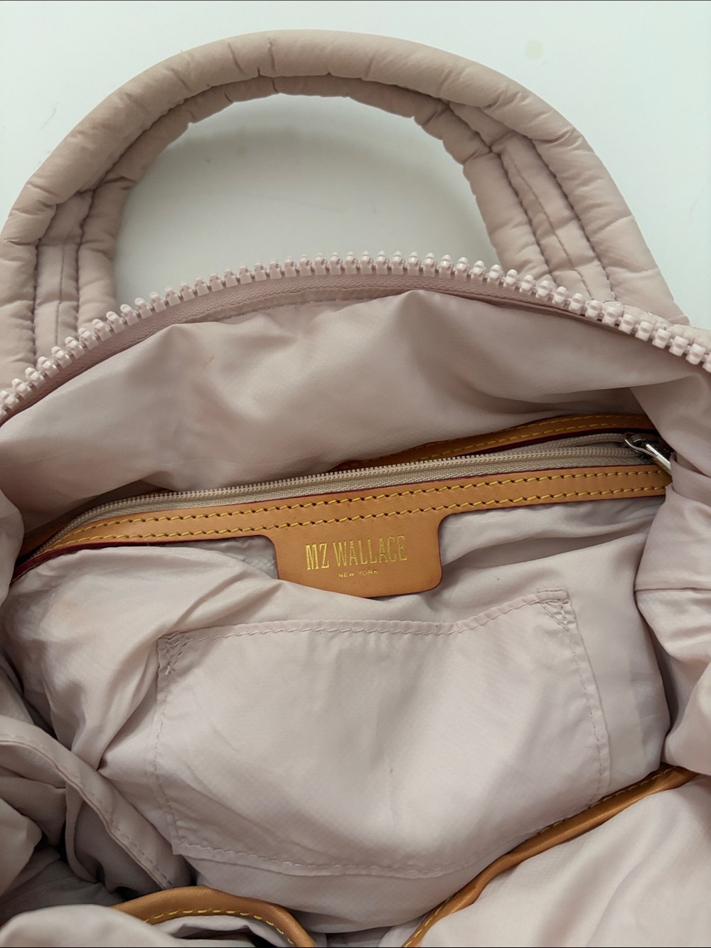 MZ Wallace Small Sutton Deluxe Tote Bag Crossbody Pale Pink - Picture 14 of 14